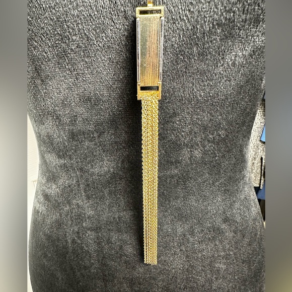 Fashion necklace - mixed metal with clear stone - Picture 3 of 4